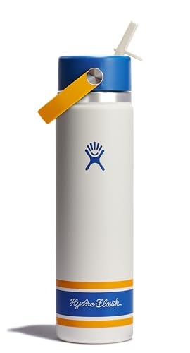 Hydro Flask Water Bottle - Insulated Stainless Steel - Wide Mouth Flex Straw Lid, Non Spill, Leakproof and Refillable in 24 Oz Campus Ivory - Image 1