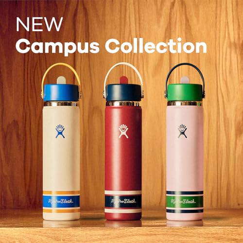 Hydro Flask Water Bottle - Insulated Stainless Steel - Wide Mouth Flex Straw Lid, Non Spill, Leakproof and Refillable in 24 Oz Campus Ivory - Image 4