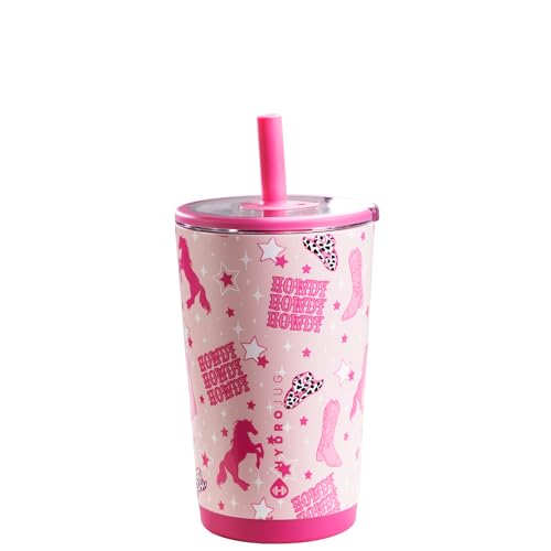 HydroJug Everyday Tumbler 14 oz – Ceramic-Lined Insulated Tumbler with Straw and Soft-Touch Lid, Cup Holder Friendly, Double-Wall Vacuum Insulation, Reusable Travel Cup – Cowgirl - Image 1
