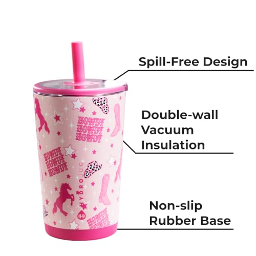 HydroJug Everyday Tumbler 14 oz – Ceramic-Lined Insulated Tumbler with Straw and Soft-Touch Lid, Cup Holder Friendly, Double-Wall Vacuum Insulation, Reusable Travel Cup – Cowgirl - Image 5