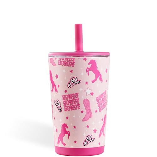 HydroJug Everyday Tumbler 14 oz – Ceramic-Lined Insulated Tumbler with Straw and Soft-Touch Lid, Cup Holder Friendly, Double-Wall Vacuum Insulation, Reusable Travel Cup – Cowgirl - Image 4