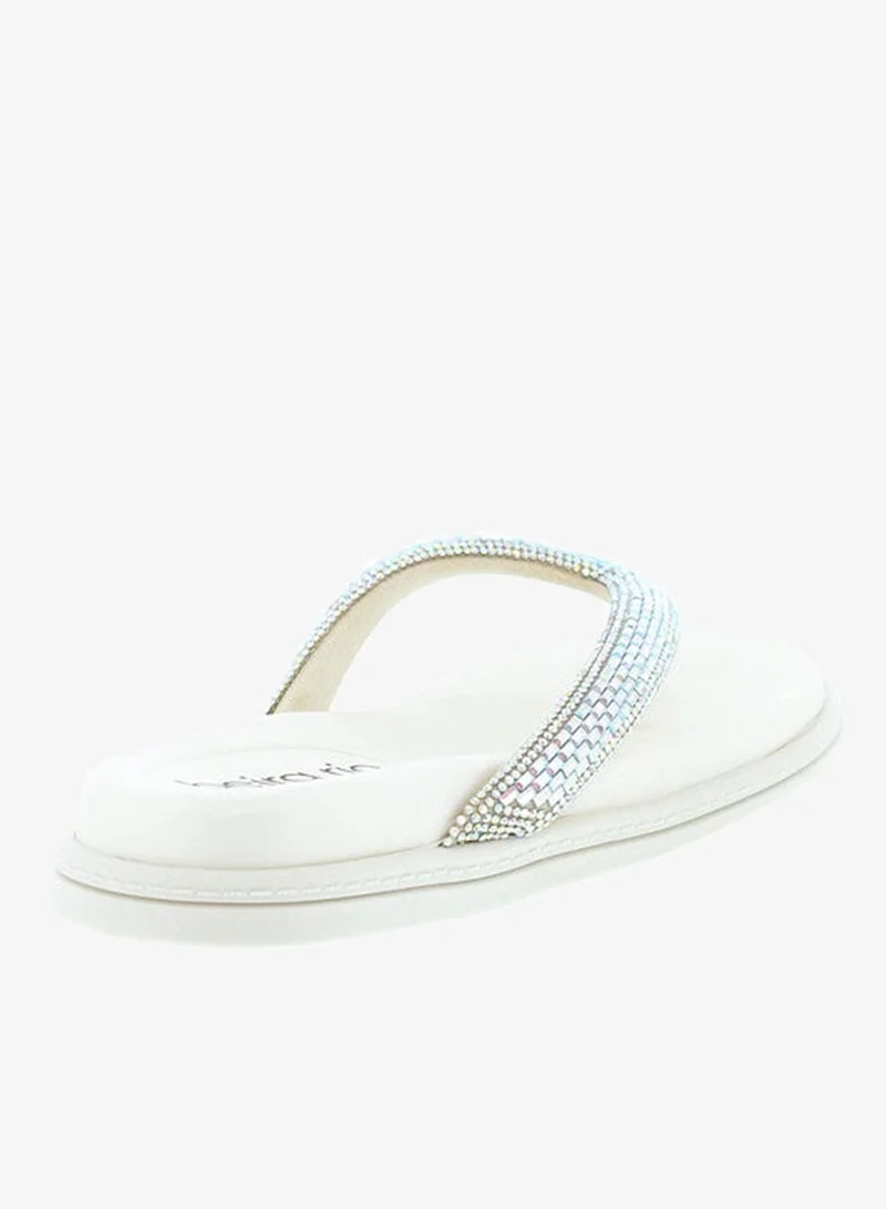 Beira Rio Silver Flat Sandals for Women – Stylish Ladies Flat Sandals & Comfortable Flat Slippers for Women | Best Price UAE