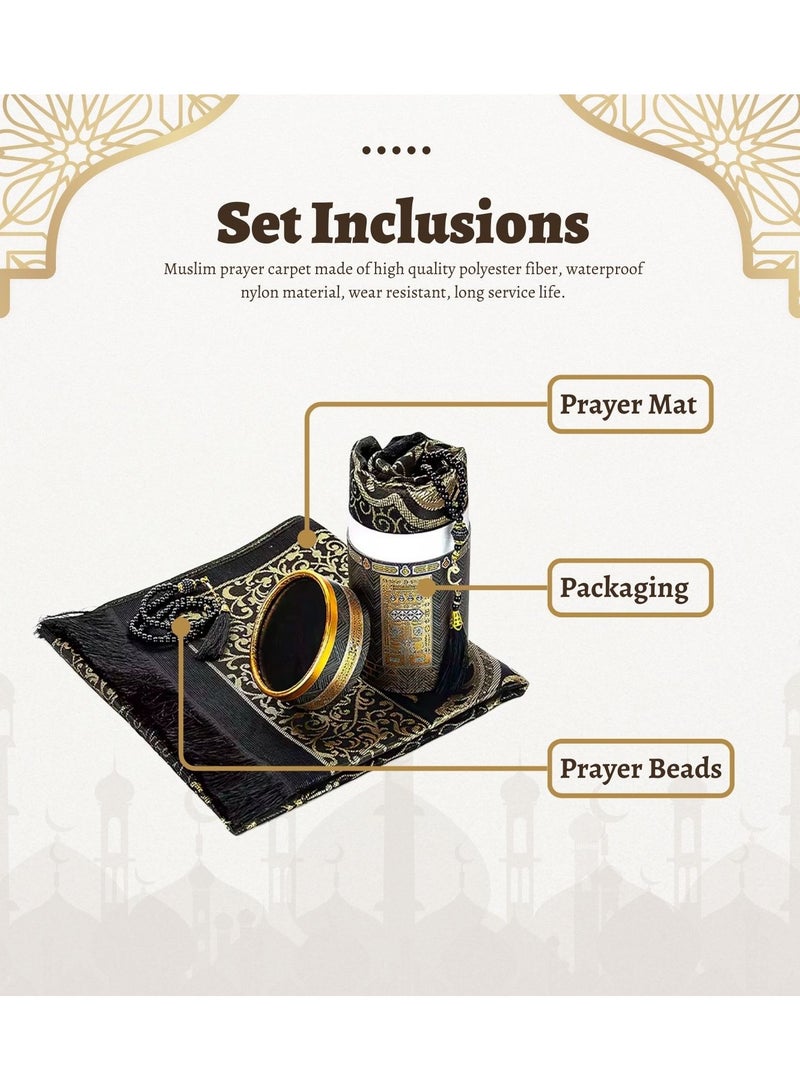 Home Smart Home Smart Children Prayer Mat Gift for Boys and Girls Folding Mat with Prayer Beads and Packaging Box Ideas for Ramadan Gift  - Image 3