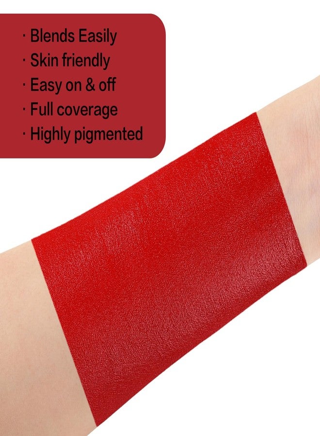 BOBISUKA Red Face Paint, Blendable Cream Body Painting Kit, Eye Black for Sports, Facepaint for Clown Joker Demon Devil Vampire Halloween Makeup, Cosplay, Costume, Parties, Stage, Theater - Image 4