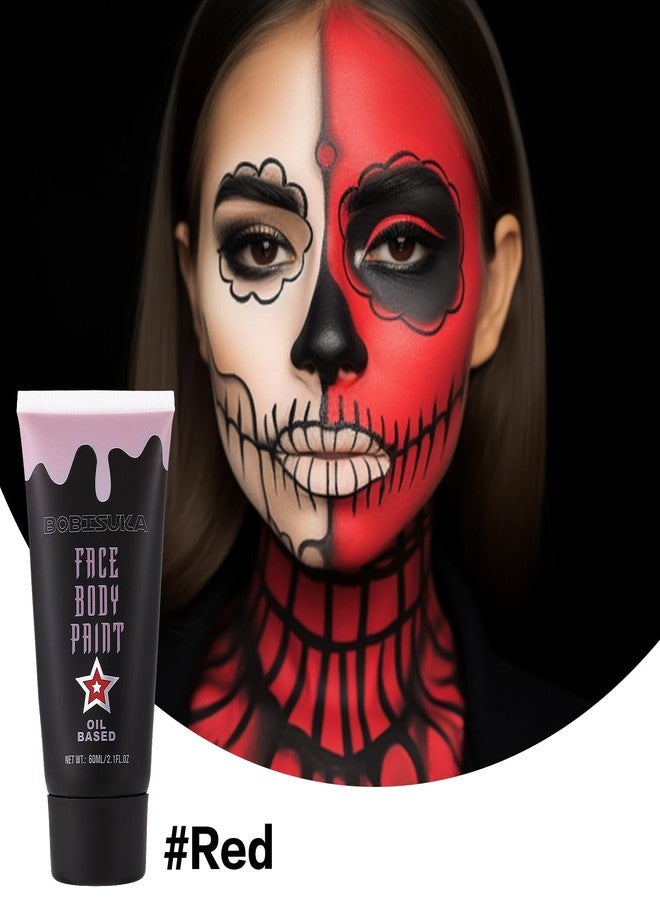 BOBISUKA Red Face Paint, Blendable Cream Body Painting Kit, Eye Black for Sports, Facepaint for Clown Joker Demon Devil Vampire Halloween Makeup, Cosplay, Costume, Parties, Stage, Theater - Image 2