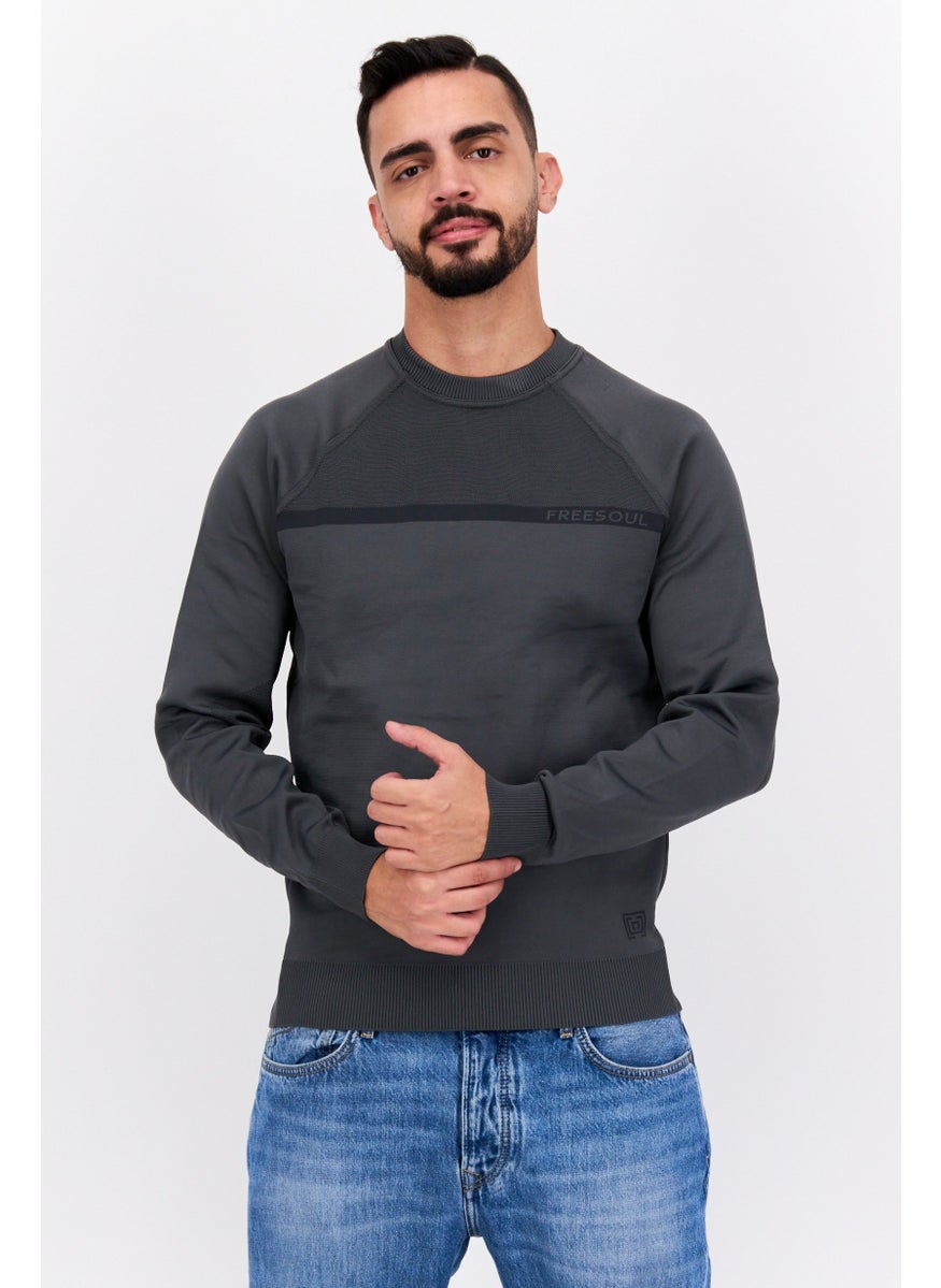 Men Crew Neck Long Sleeve Brand Long Sweatshirt, Grey - pzsku/Z35E600CF7D3CF834F7B6Z/45/_/1737728232/bc050189-b12a-4513-b1a7-4907fe0395f8