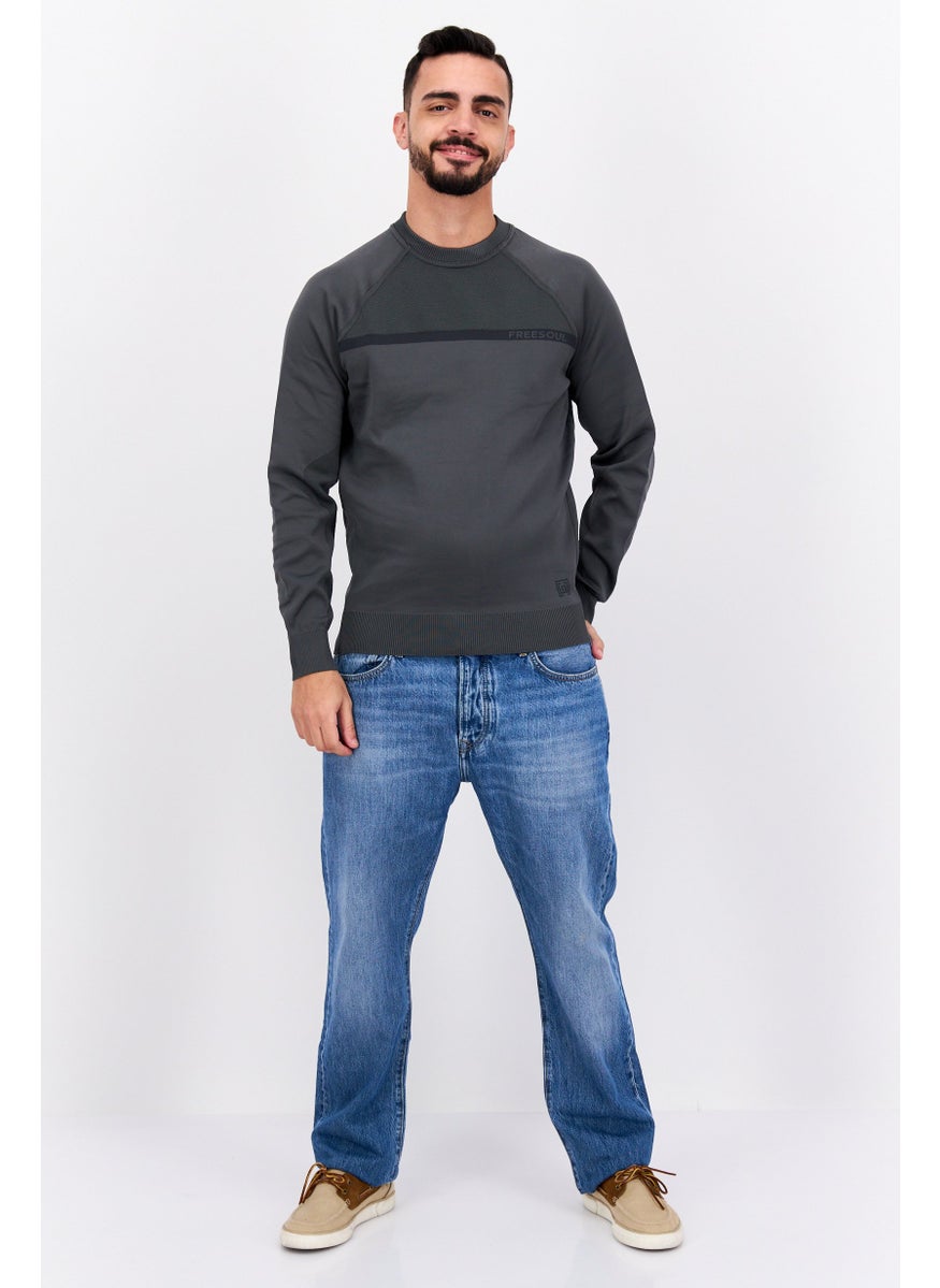 Men Crew Neck Long Sleeve Brand Long Sweatshirt, Grey - pzsku/Z35E600CF7D3CF834F7B6Z/45/_/1737728237/18e4d440-3c65-4780-9c8b-dfcf67eb7c09