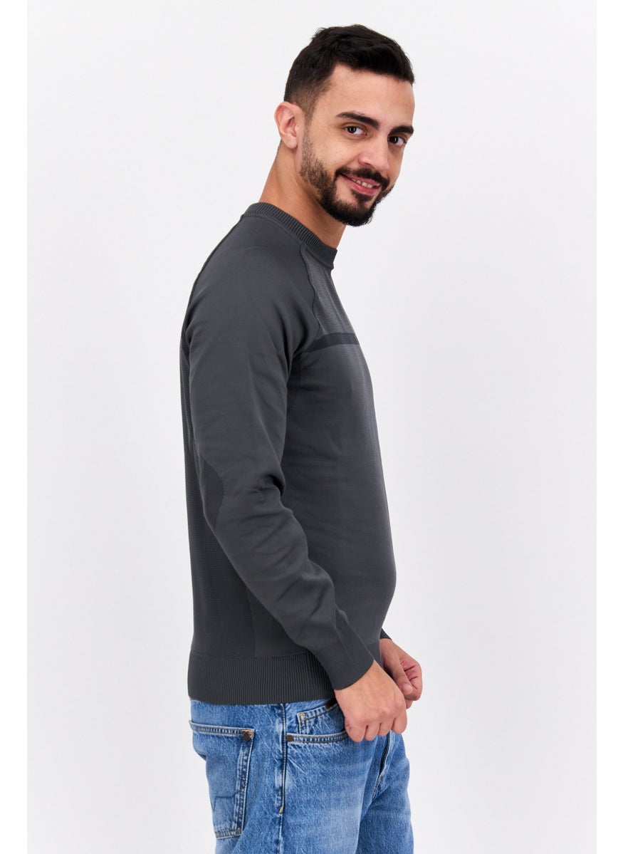 Men Crew Neck Long Sleeve Brand Long Sweatshirt, Grey - pzsku/Z35E600CF7D3CF834F7B6Z/45/_/1737728242/7833dd8c-59cf-4ca9-b723-c1abac1b8fd1