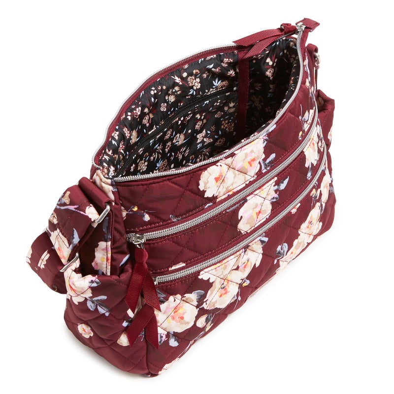 Vera Bradley Performance Twill Triple Zip Shoulder Satchel Purse, Blooms and Branches - Image 3