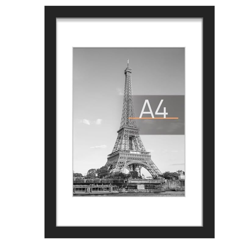EasyGoods Photo Frame for Wall Decoration - Black, A4 Picture Frame, Display Pictures Frames, Wall Gallery Poster Frame, A4 Size Frame Set of 1 - Image 1