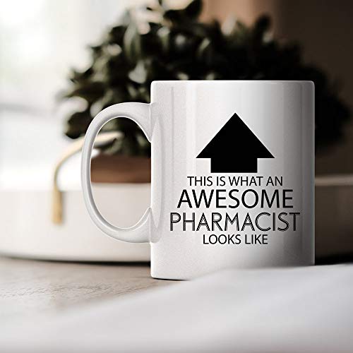 MP Shop Inc Funny Occupation Coffee Mug - This is What an Awesome Pharmacist Looks Like - Inspirational Sarcasm Birthday Christmas Humor Gift Idea Novelty Tea Cup for Coworker Friend Men Women Adult - Image 1