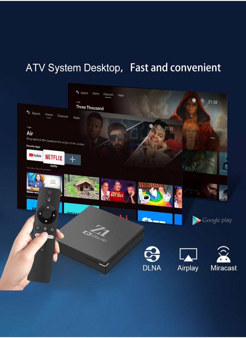 ULHYC - Android10 4K UHD TV Box With Google Play Youtube Chrome APPs and Mouse Mode Remote Enjoy Movie TV Radio Music Games Browse Web News - Image 1