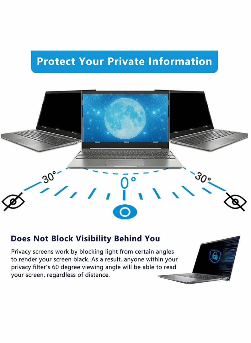 Captaintech 15.6 Inch Laptop Privacy Screen Filter Anti Blue Light Screen Protector, Compatible with HP Dell Asus Acer Sony Samsung Lenovo Toshiba,16:9 Removable Aspect Ratio Screen Filter Laptop Privacy - Image 4