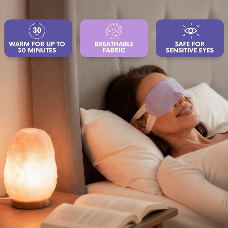 LumiDew Steam Eye Mask, Self Heating Heated Eye Mask for Sleep, Warm Compress for Eyes, Moist Heat for Dry Eye Relief, Stye Eye Treatment, Spa, Travel Essentials, Unscented 16 Pack - Image 4