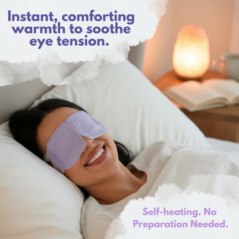 LumiDew Steam Eye Mask, Self Heating Heated Eye Mask for Sleep, Warm Compress for Eyes, Moist Heat for Dry Eye Relief, Stye Eye Treatment, Spa, Travel Essentials, Unscented 16 Pack - Image 3