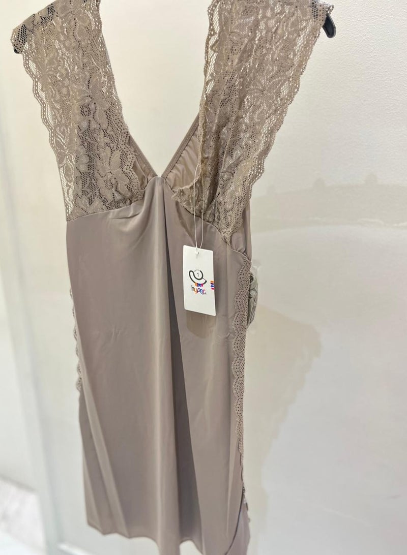 Hyper One Elegant Lace Nightgown Beige - Image 1