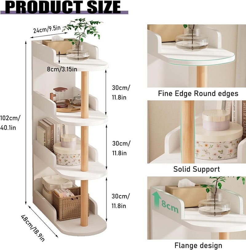 Fohome 4 Tier Bookshelf, Book Shelf Storage Organizer, Freestanding Bookcase, Modern Book Shelf for Bedroom, Living Room and Home Office, Easy to Assemble - Image 2