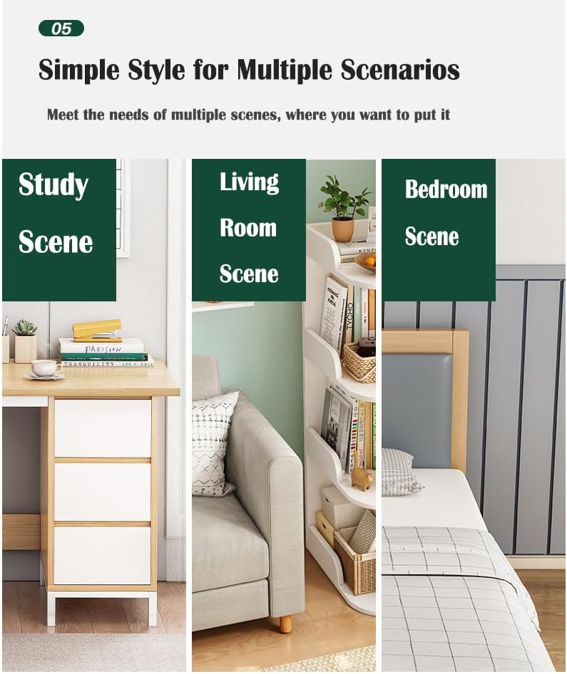 Fohome 4 Tier Bookshelf, Book Shelf Storage Organizer, Freestanding Bookcase, Modern Book Shelf for Bedroom, Living Room and Home Office, Easy to Assemble - Image 3
