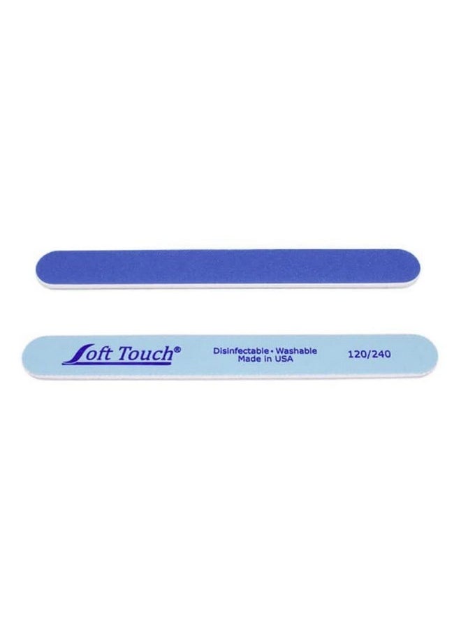 Soft Touch Nail File Double Sided 120240 Grit Lightdark Blue For Natural Or Acrylic Nails 7 Inch 5 Piece 