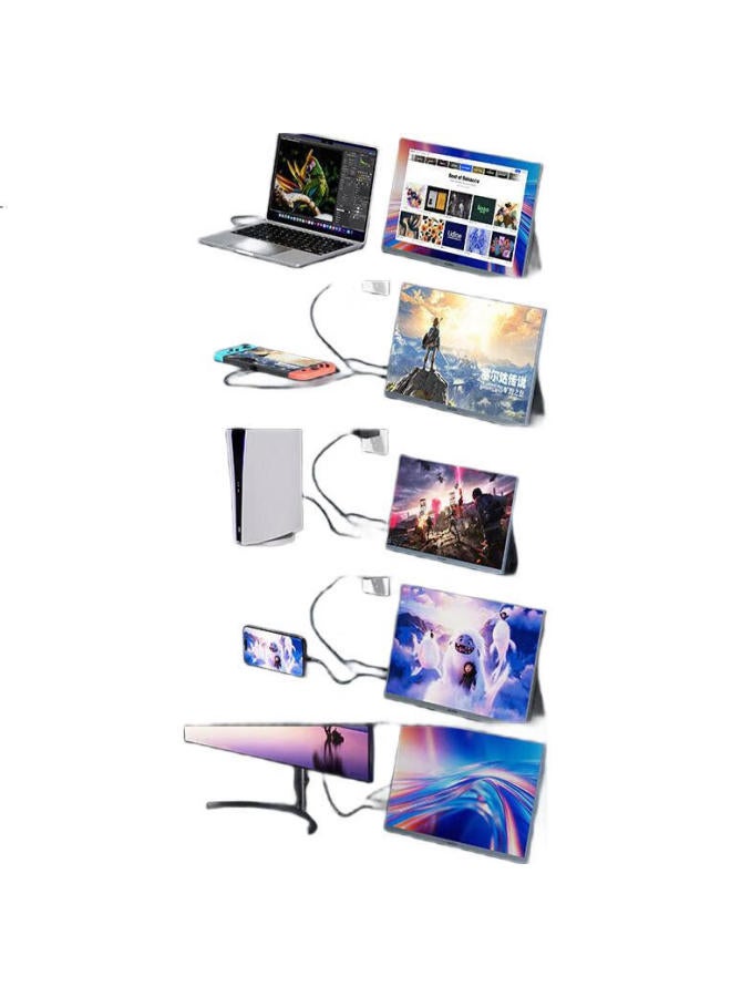 Arzopa Portable Monitor 15.6-Inch 4K Ultra Hd High Color Gamut Secondary Display For Phone, Computer, Laptop, Office, Ps4/5, Switch Z7Rc - Image 2
