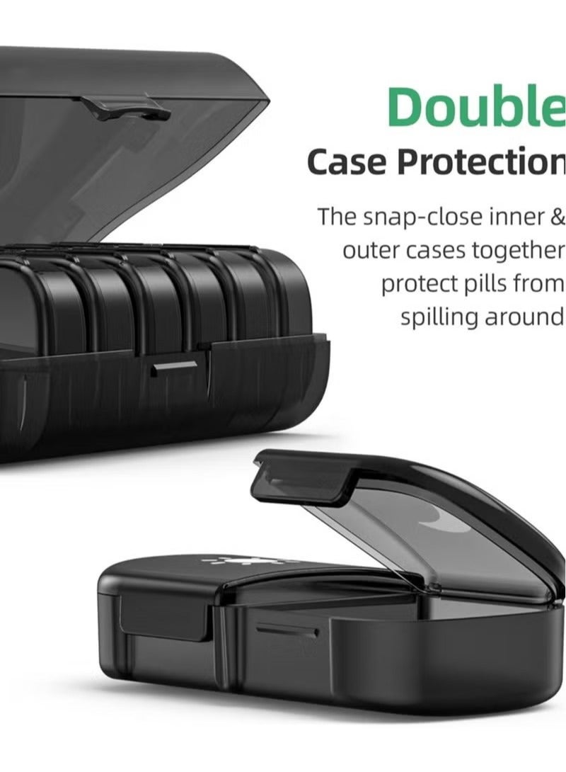 general Extra Large Weekly Pill Organizer 2 Times a Day, One-Side Open Pill Box 7 Day for Easy Filling, Black Privacy Protection AM PM Pill Case for Vitamins, Medication, Supplements, Fish Oils (Black) - Image 5