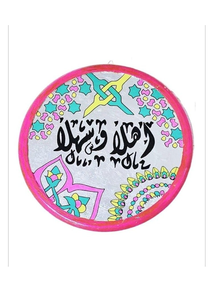 برواز حائط خشب وزجاج هاند ميد 25*25 سم