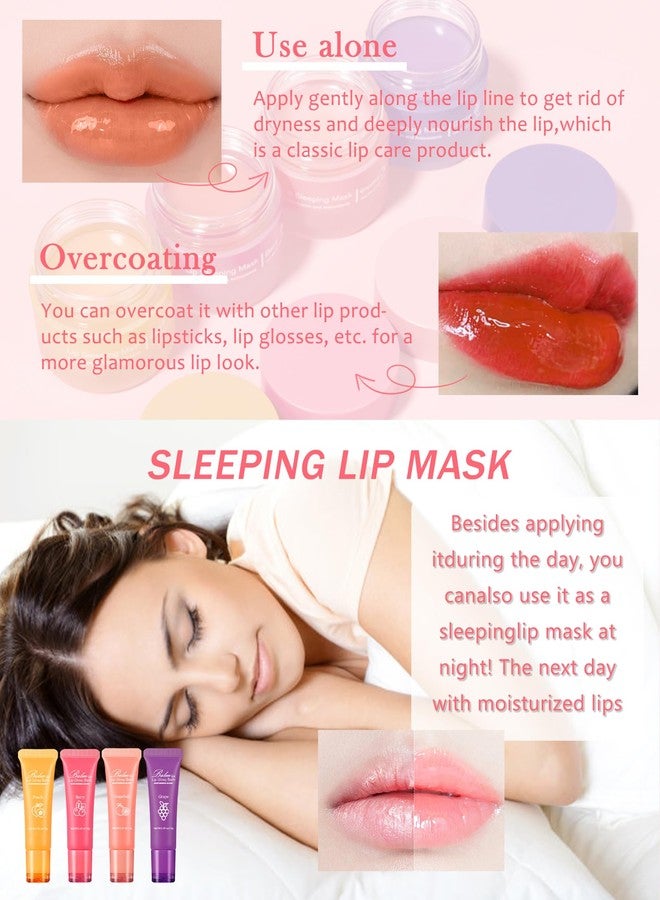 LYSdefeu 2Pcs Lip Glowy Balm & Lip Sleeping Mask,Hydrating Repair Sleeping Lip Mask,Glossy Tinted Lip Balm,Smooth Cracked Chapped Lip,Lip Care Therapy Treatment,Christmas Makeup Gift for Women-Grapefruit - Image 5