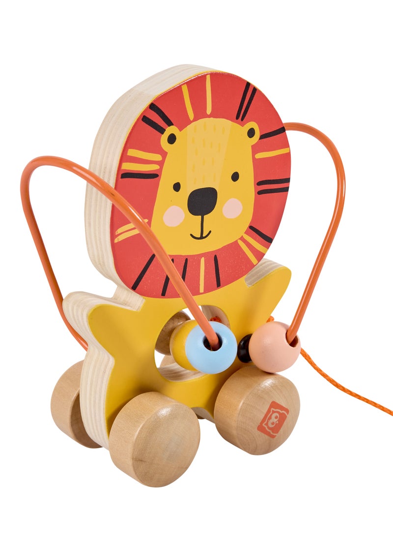 EUREKA KIDS Eurekakids Mini Looping Push & Pull Wooden Toy | Educational Toddler Toys| For Logiccal Thingking and Eye-Hand Coordination | Lion | For 12M+  - Image 5
