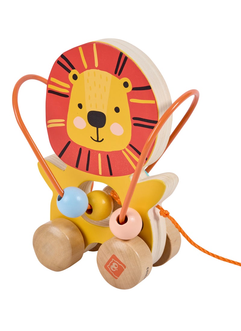EUREKA KIDS Eurekakids Mini Looping Push & Pull Wooden Toy | Educational Toddler Toys| For Logiccal Thingking and Eye-Hand Coordination | Lion | For 12M+  - Image 4