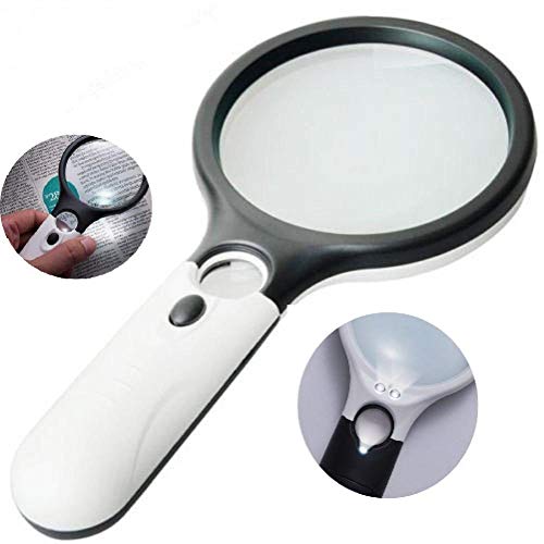 GREEMITO Magnifying Glasses - Magnifier Glass for Reading - Magnifying Glass with Ligh - Magnifier Lens 3X & 45X Big Size Zoom Lenses for Seniors - Image 1