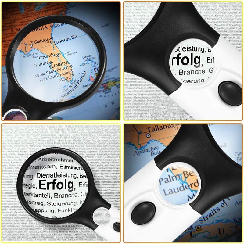 GREEMITO Magnifying Glasses - Magnifier Glass for Reading - Magnifying Glass with Ligh - Magnifier Lens 3X & 45X Big Size Zoom Lenses for Seniors - Image 4