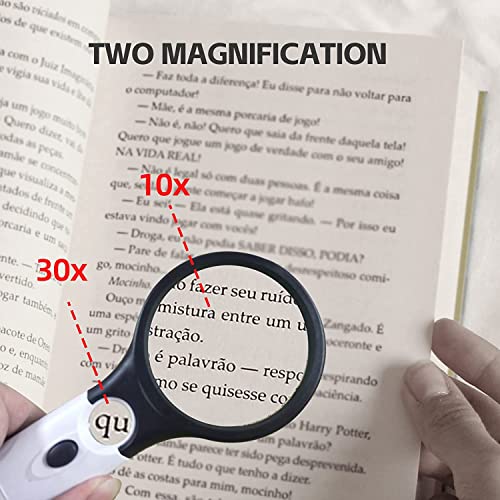 GREEMITO Magnifying Glasses - Magnifier Glass for Reading - Magnifying Glass with Ligh - Magnifier Lens 3X & 45X Big Size Zoom Lenses for Seniors - Image 3