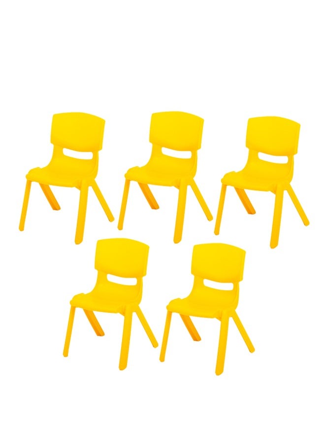 XIANGYU 5-Piece Plastic Living Room Furniture Stackable Kids Chair Yellow  - Image 1