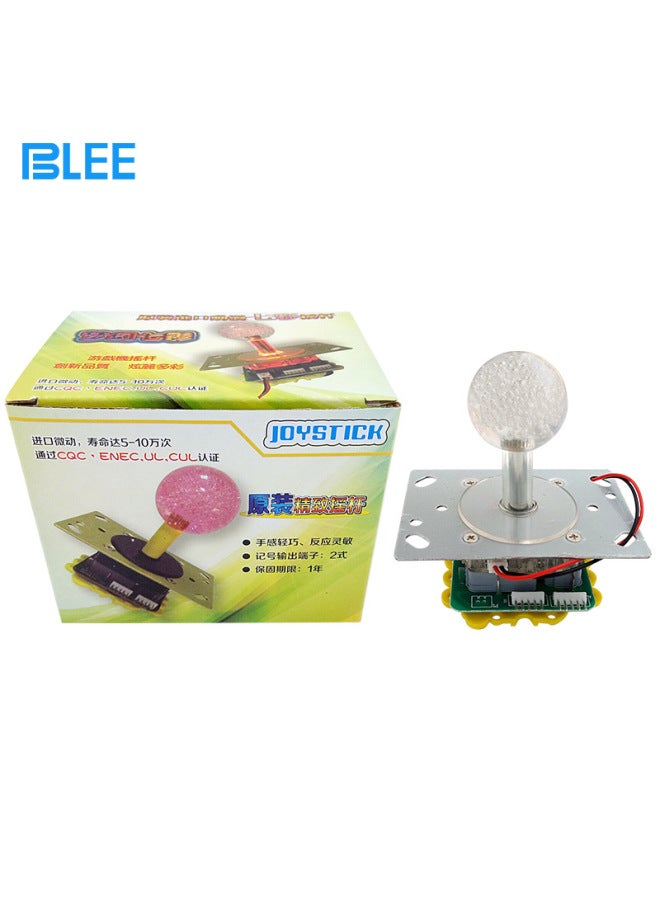 Game Machine With Light Decisive Rocker Game Machine Colorful Rocker Lebar Car Flight Operating Lever Handle One Ball Multi-color-Product Color:Colorful Rocker With Light (with Ball And Line)  - Image 1