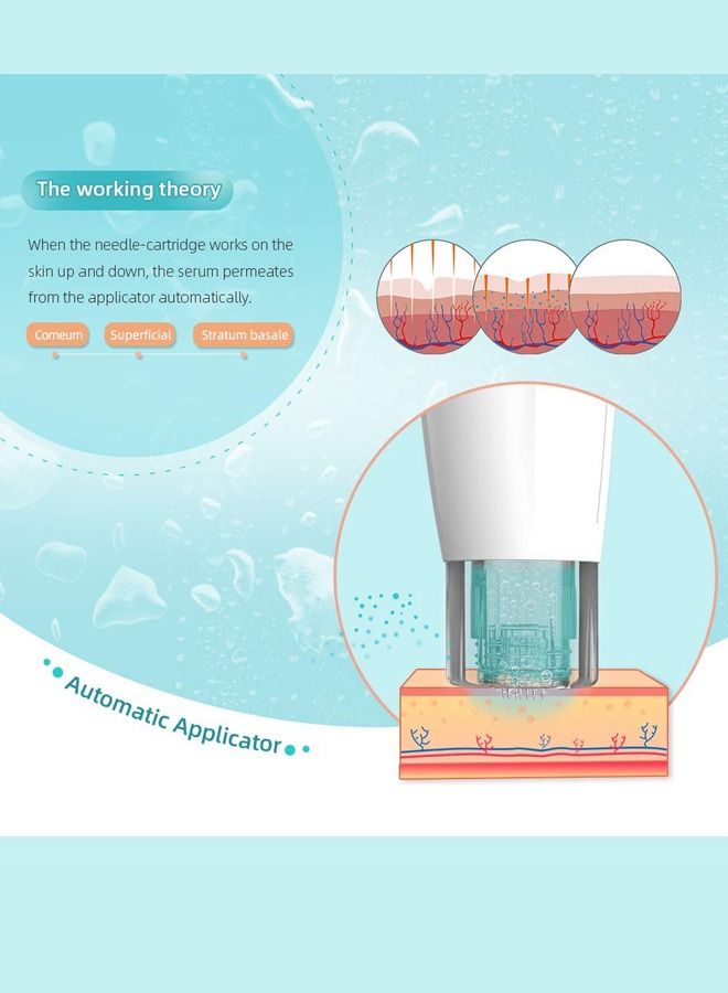 Hydra. Pen New generation of Hydra Pen H2 Microneedling Pen -Automatic Serum Applicator HydraPen - Amazing Skin Care Tool for Home Personal Use - 5 Cartridges (3pcs 12-Pin 0.25mm + 2pcs Round Nano 0.15mm)  - Image 3