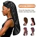 Tailpa Long Satin Bonnet Sleep Cap,Black Extra Large Silk Bonnet for Natural Hair, Bonnets for Women Night Sleep,Wide Elastic Band, Very Soft & Comfortable (Black) - Image 3