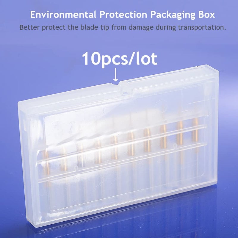 HOZLY 10Pcs 1/8'' Shank, 0.4mm Cutting Diameter,CNC End Mill, Titanium Coat Carbide End Mill Engraving Bits CNC Rotary Burrs Tool for PCB Mould Plastic Fiber Carbon Fiber Hardwood - Image 3