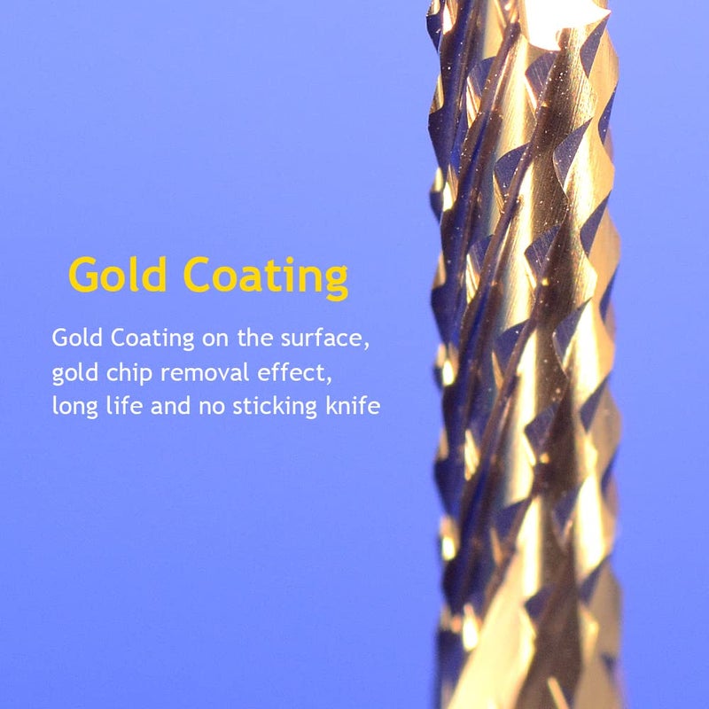 HOZLY 10Pcs 1/8'' Shank, 0.4mm Cutting Diameter,CNC End Mill, Titanium Coat Carbide End Mill Engraving Bits CNC Rotary Burrs Tool for PCB Mould Plastic Fiber Carbon Fiber Hardwood - Image 5