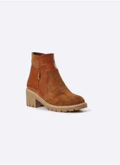 Ankle Boots Constructed From Suede With Dual Zippers And Crocodile Leather