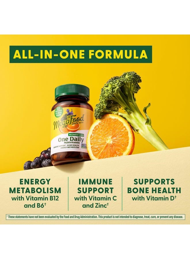 MegaFood Women's 40+ One Daily Multivitamin for Women with Vitamin B12, Vitamin B6, Vitamin C, Vitamin D, Zinc & Iron – Plus Real Food - Immune Support - Bone Health - Non-GMO - Vegetarian - 60 Tabs - Image 3