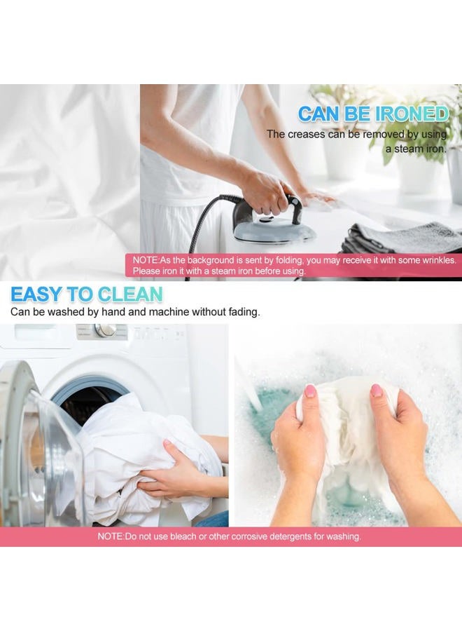 JEBUTU White Backdrop with Stand for Photoshoot, 5X6.5ft White Photo Backdrop with T Shape Background Backdrop Stand for Photography, Portable Photo Backdrop Curtain Stand Kit w Carrying Bag 5 Spring Clamps - Image 5