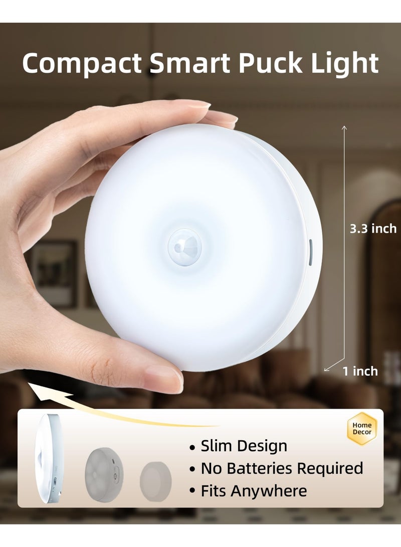 EZVALO Rechargeable Motion Sensor Under Cabinet Multicolor LED Puck Lights (6 Pack) - Image 2