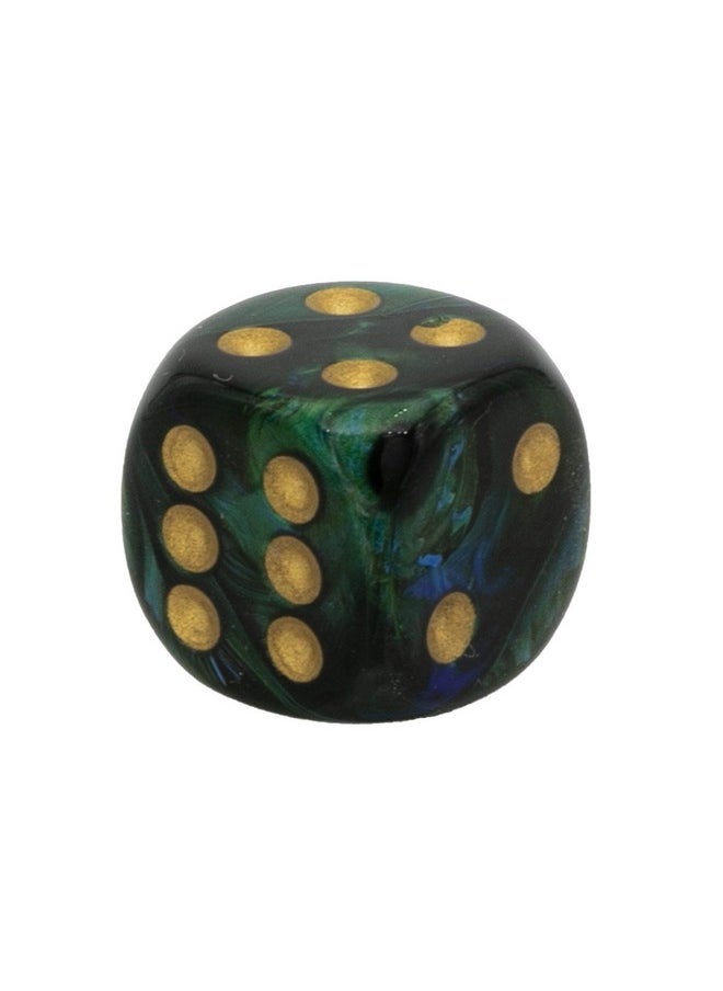 Chessex Dice Scarab 16mm d6 Jade/Gold Dice Block 12 pipped dice…  - Image 3