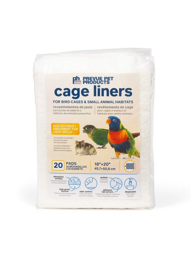 Prevue Pet Products Prevue Pet Products Disposable Cage Liners for Birds and Small Animals - Parrot, Parakeet, Conure, Cockatiel Cages and Hamster, Guinea Pig, Mouse Cages White 20" X 18" - 20 Liners  - Image 1