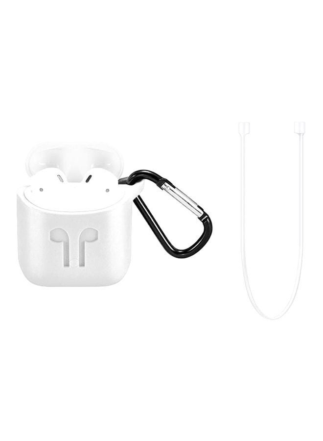 NIBEMINENT Charging Cover Hanging Pouch Case For Apple AirPods With Lanyard White - Image 1