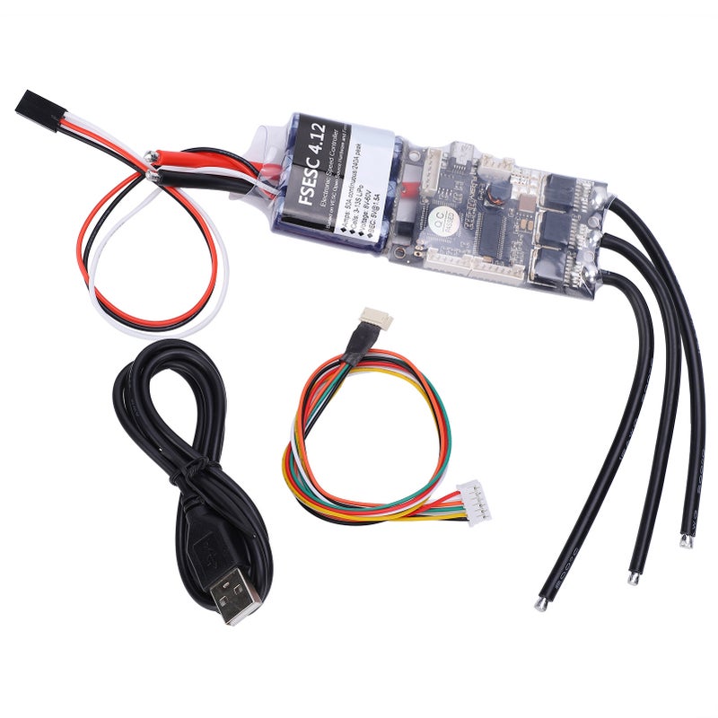 تحكم السرعة الإلكتروني محرك واحد V4 ميني FSESC4.12 ESC تيار عالي 50 أمبير مع متلون أنوديومًا - Image 5