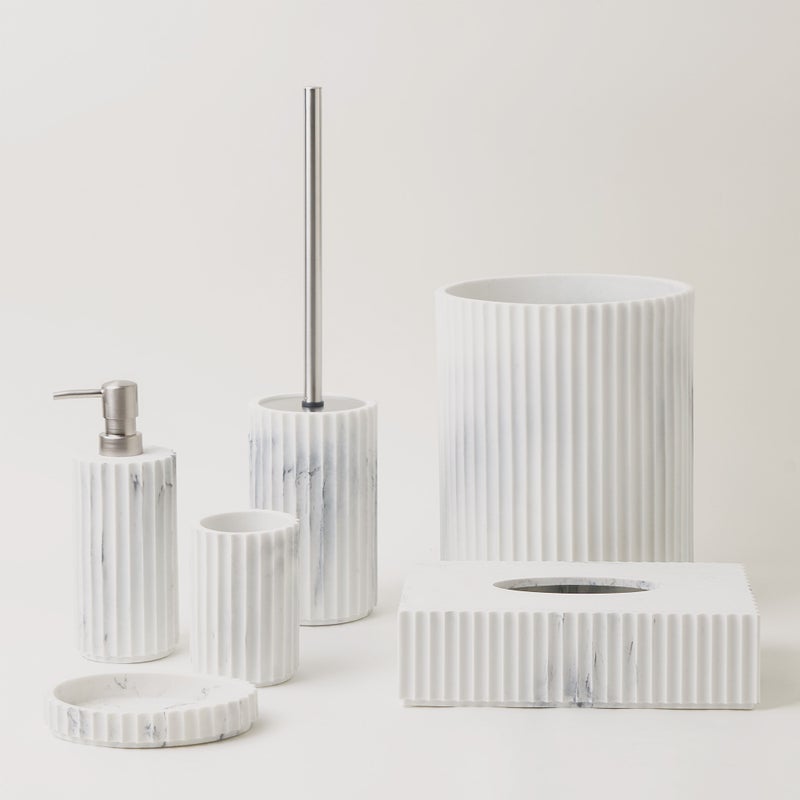 Homez polyresin toilet brush holder, white 9.6*9.6*42cm - Image 5