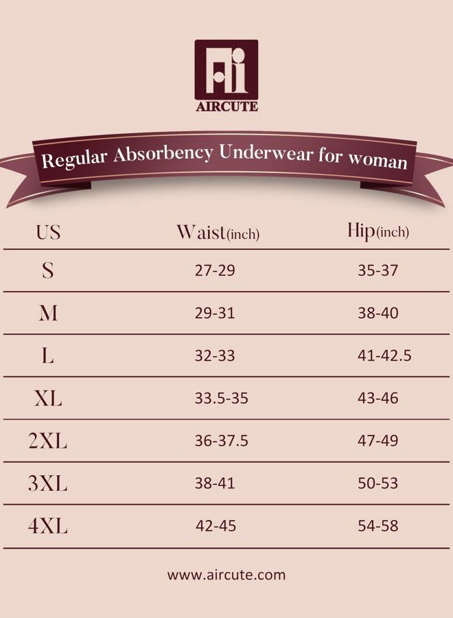 AIRCUTE Washable Adult Urine Incontinence Underwear for Women Leak Proof Absorbent Bladder Protective Panties - Image 5