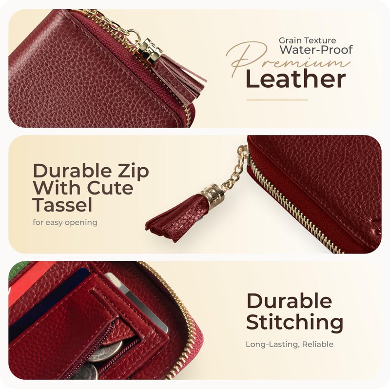 Claasico Bifold Wallet for Women RFID Blocking | Genuine Leather Zip Wallet & Ladies Coin Pocket | Stylish Credit Card Holder | Travel Wallet with Anti-Theft Protection - Image 4
