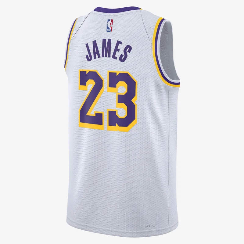 Nike White Men's NBA 22/23 Los Angeles Lakers Association Edition Swingman Basketball Jersey for Men | Best Price UAE